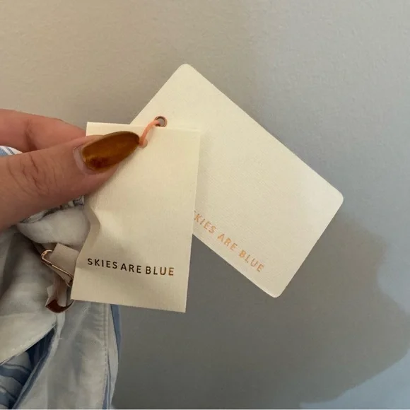 Skies Are Blue Tiered Striped Halter Maxi Dress Blue & White - Picture 5 of 5